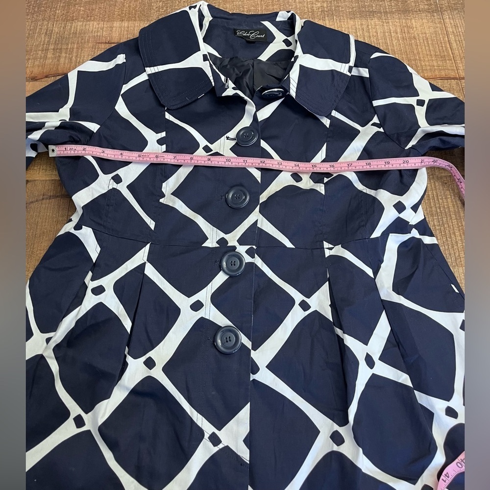 Eden Court Navy and White Women's Coat - Picture 4 of 8
